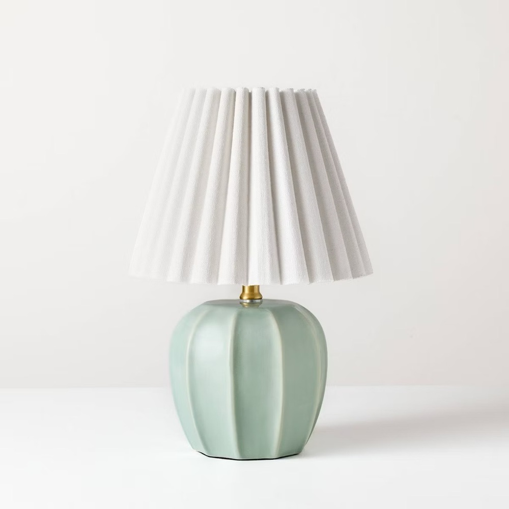 Ceramic Lamp with Scallop Shade Blue/Ivory - Hearth & Hand™ with Magnolia